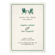 Shamrock Adirondack Chairs Save the Date Custom Announcement