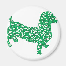 Shamrock Dachshunds Refrigerator Magnets
