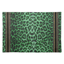 Shamrock Green Leopard Skin Pattern Placemat