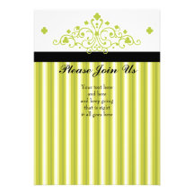 Shamrock Green Scrollwork FIligree Announcement