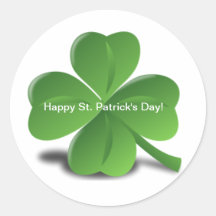 Shamrock Happy St. Patricks Day  Clover Sticker