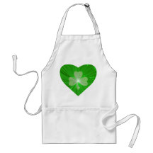 Shamrock Heart apron white