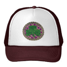 Shamrock, Lattice And Celtic Knots On Purple Hat