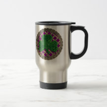 Shamrock, Lattice And Celtic Knots On Purple Mug