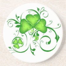Shamrock Swirls Beverage Coasters