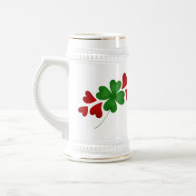Shamrock with hearts coffee mug