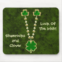 Shamrocks Clover Gold Mousepad