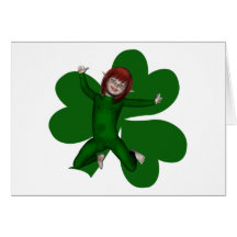 Shamrocks Shannon Irish Elf Card