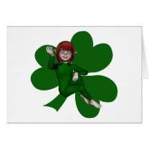 Shamrocks Shannon Irish Elf Card