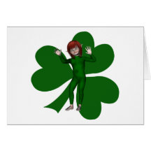 Shamrocks Shannon Irish Elf Card