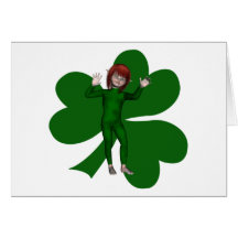 Shamrocks Shannon Irish Elf Card
