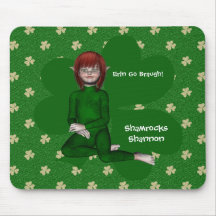 Shamrocks Shannon Irish Elf Mousepad