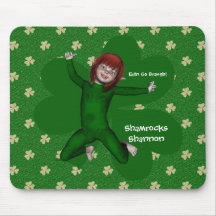 Shamrocks Shannon Irish Elf Mousepad
