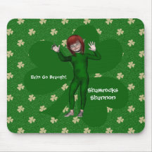 Shamrocks Shannon Irish Elf Mousepad