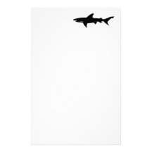 Shark Attack - Diving with Sharks Elegant Black Stationery Paper