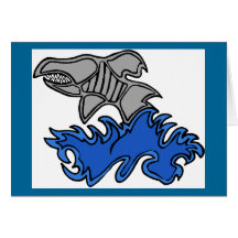 Shark attack greeting cards