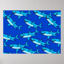 Shark Wallpaper Print
