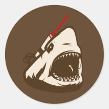 Shark with a Frickin' Laser Beam Round Sticker