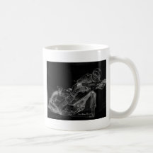 sharp designs. speedway bikeonblack coffee mug