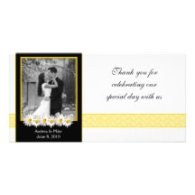 Shasta Daisy Wedding Thank You Photo Card