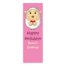 Sheep Bookmark Pink Business Card