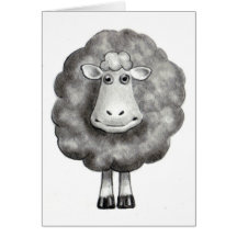 SHEEP IN PENCIL GREETING CARD