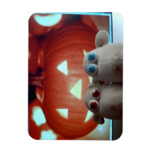 sheep + pumpkin rectangular magnet
