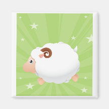 Sheep Sheeps Mammals White Cute Animal Refrigerator Magnets