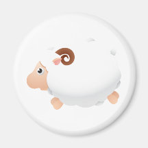 Sheep Sheeps Mammals White Cute Animal Refrigerator Magnets