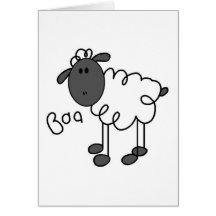 Sheep Stick Figure Card