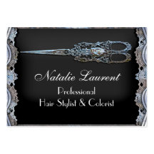 Sheer Chic Vintage Scissor Stylist Business Card Template
