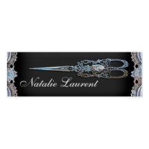 Sheer Skinny Chic Vintage Scissor Stylist Business Cards