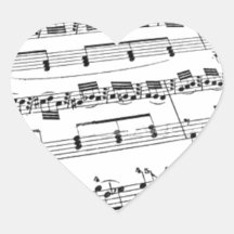 Sheet Music Heart Stickers