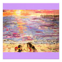 shell seekers at sunset invitations