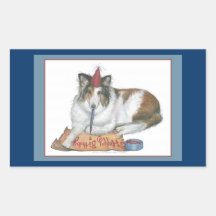Sheltie Birthday Stickers