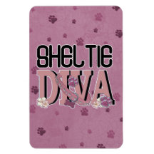 Sheltie DIVA Vinyl Magnets