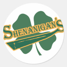 Shenanigan's Round Stickers