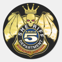 Sheriff Area 5 Badge Round Sticker