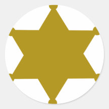 Sheriff star round stickers
