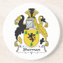 Sherman Family Crest Beverage Coaster