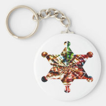 Sherrif's Badge - Holistic Sparkling Red Energy Keychain