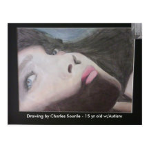 She's looking at you - fighting autism! postcards