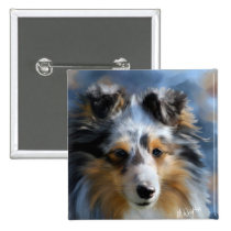 Shetland Sheepdog Art buttons