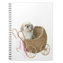 Shih Tzu baby carriage Spiral Note Book