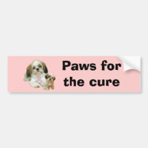 Shih Tzu Breast Cancer Bumper Sticker
