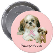 Shih Tzu Breast Cancer Button