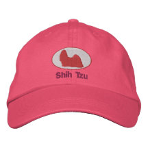 Shih Tzu Embroidered Hat (Pink)