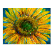 Shimmering Fine Art Sunflower Postcard