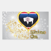 Shine On Wyoming Rectangle Stickers