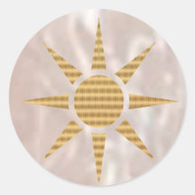 Shining Silver base and Goldstar Round Sticker